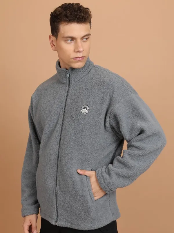  Highlander Men Grey High Neck Pullover Sweatshirts