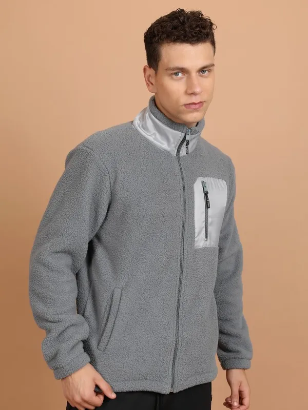  Highlander Men Grey High Neck Pullover Sweatshirts