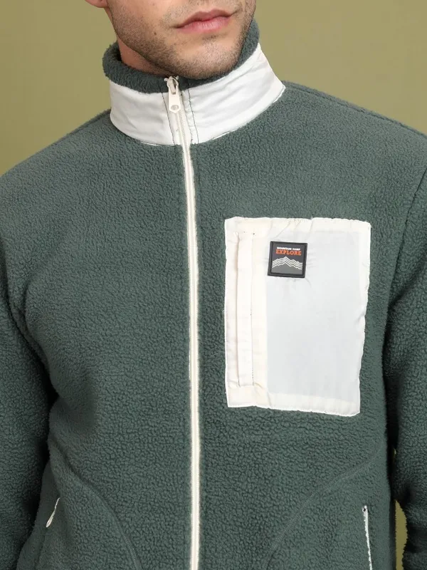  Highlander Men Green High Neck Pullover Sweatshirts