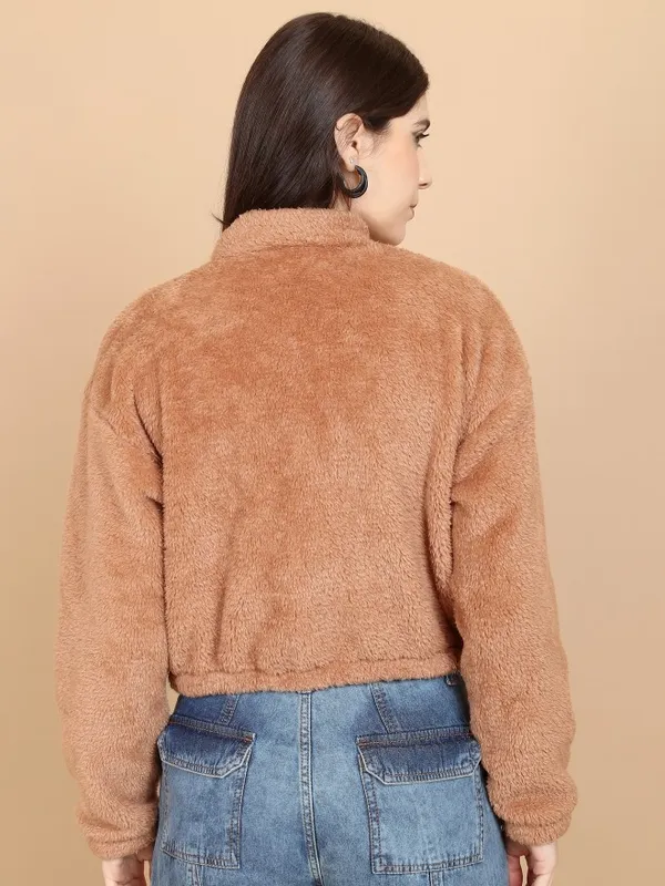  Tokyo Talkies Women Brown Open Front Jacket Jackets