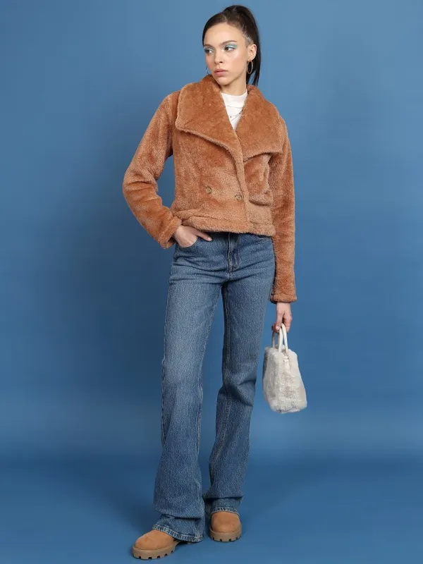  Tokyo Talkies Women Brown Open Front Jacket Jackets