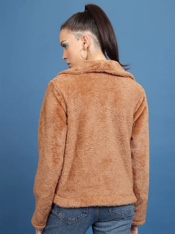  Tokyo Talkies Women Brown Open Front Jacket Jackets