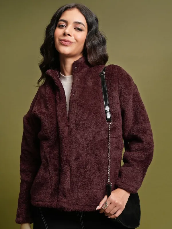  Tokyo Talkies Women Brown Open Front Jacket Jackets