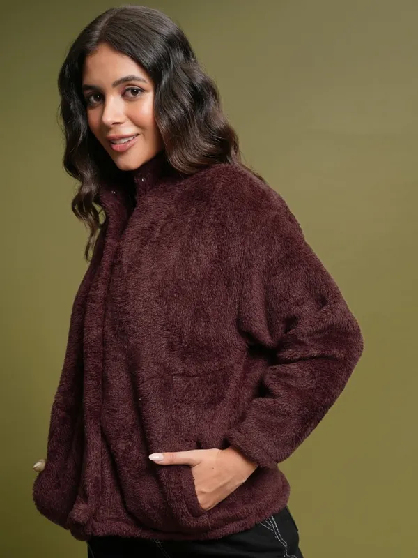  Tokyo Talkies Women Brown Open Front Jacket Jackets