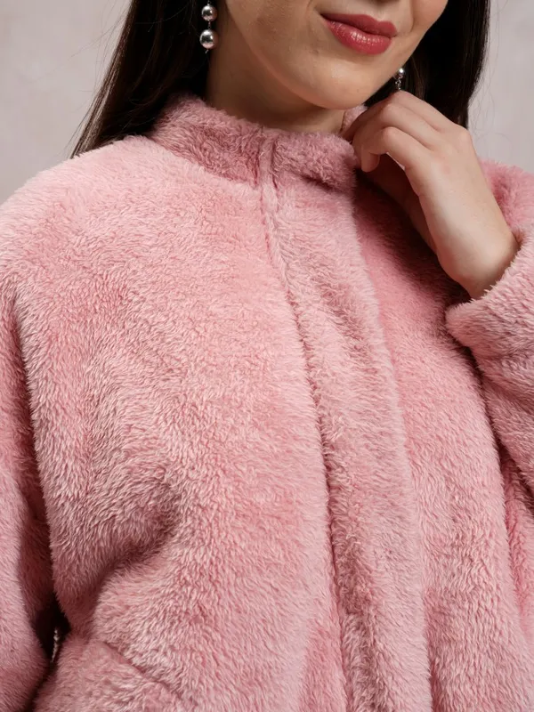 Tokyo Talkies Women Pink Open Front Jacket Jackets