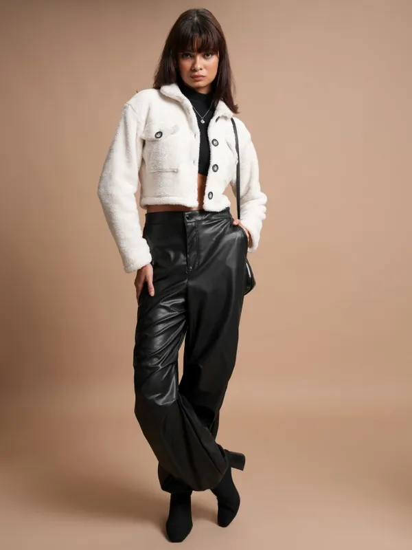  Tokyo Talkies Women White Open Front Jacket Jackets