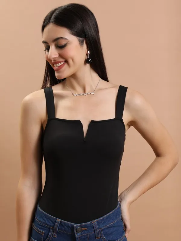 Solid Regular Fit Bodysuit