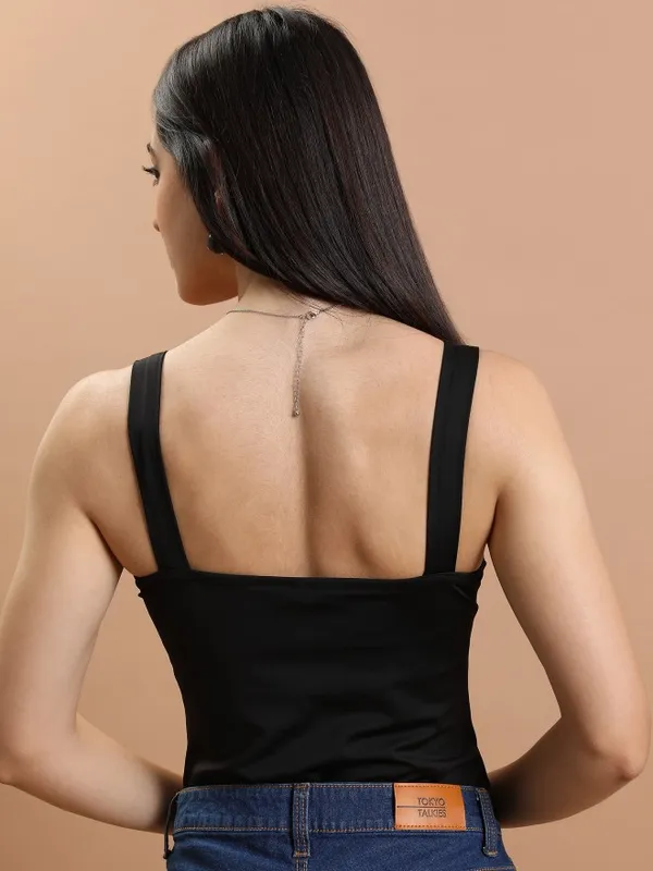 Solid Regular Fit Bodysuit