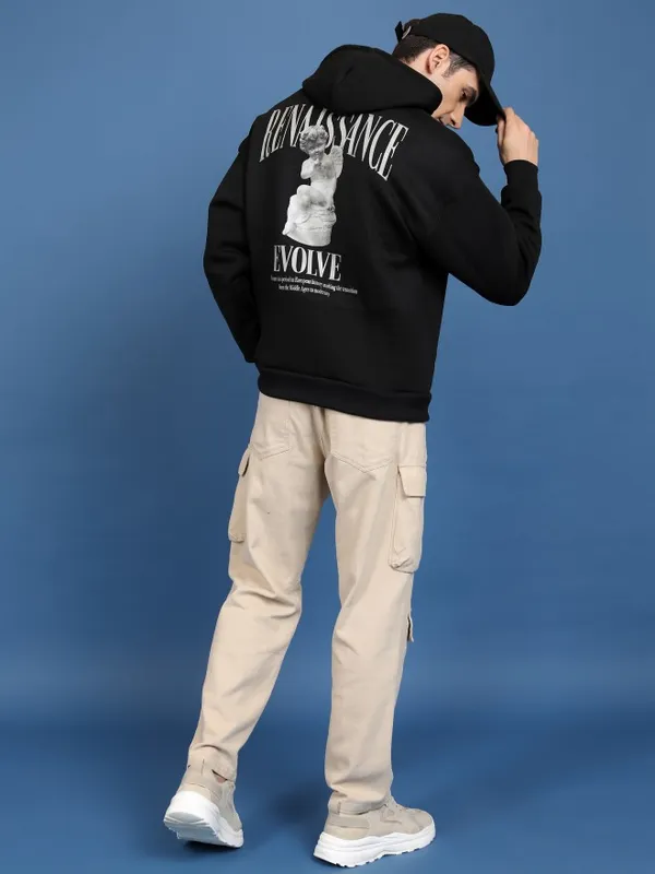  Highlander Men Black Hood Pullover Sweatshirts