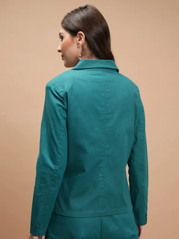  Tokyo Talkies Women Teal Blazers