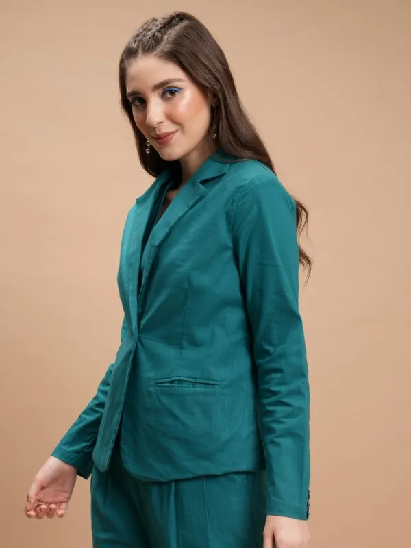  Tokyo Talkies Women Teal Blazers
