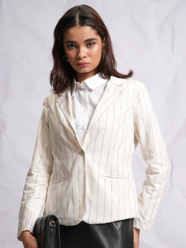  Tokyo Talkies Women Cream Blazers