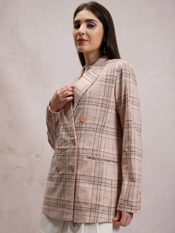  Tokyo Talkies Women Beige Blazers