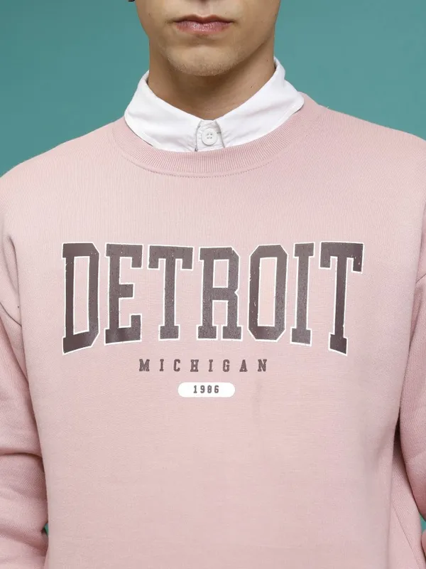  Highlander Men Pink Printed Sweatshirts