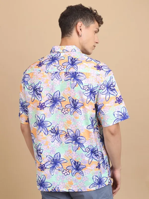  Highlander Men Multi Printed Oversized Fit Casual Shirts