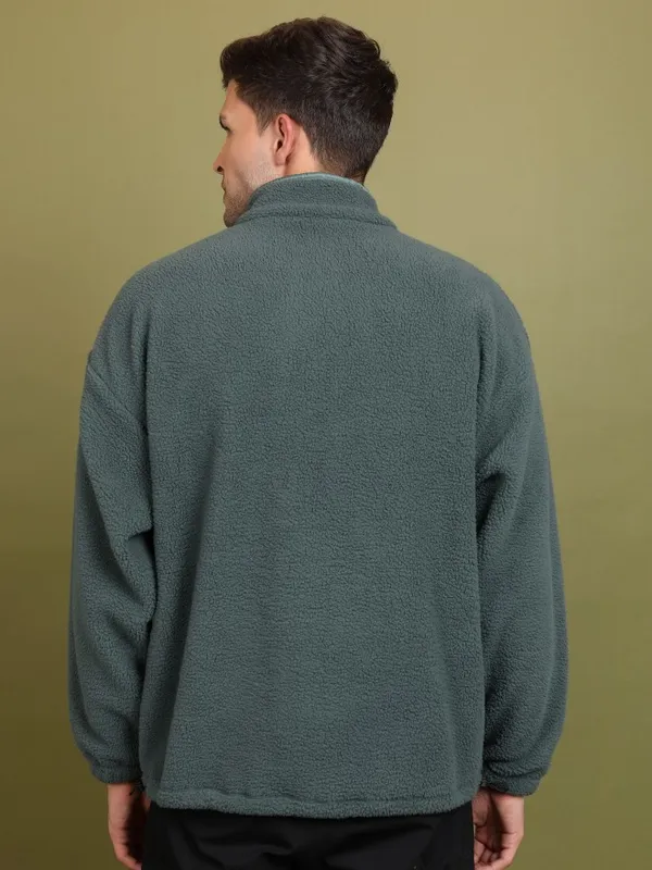  Highlander Men Green High Neck Pullover Sweatshirts