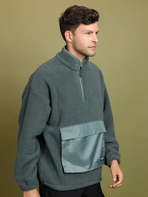  Highlander Men Green High Neck Pullover Sweatshirts