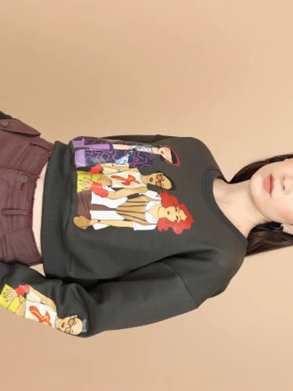  Tokyo Talkies Women Grey Printed Pullover Round Neck Sweatshirts
