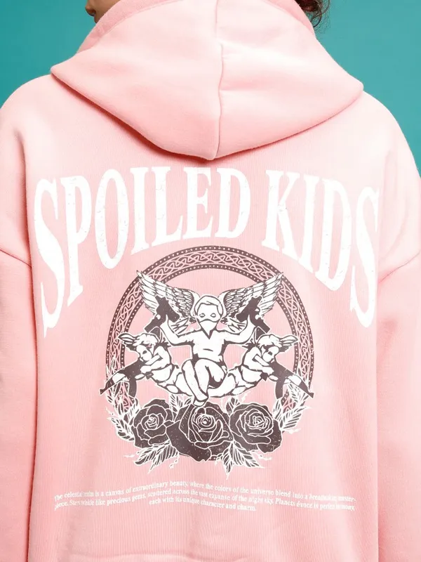 Tokyo Talkies Women Pink Printed Pullover Hood Sweatshirts