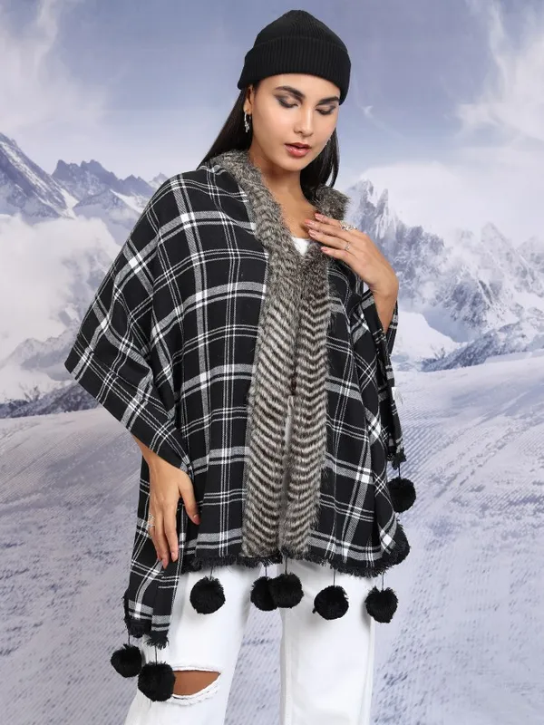 Women Checked Shrug