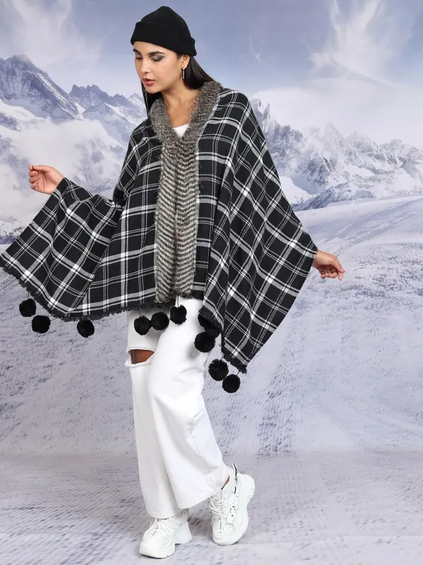 Women Checked Shrug