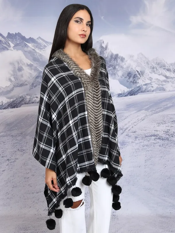Women Checked Shrug