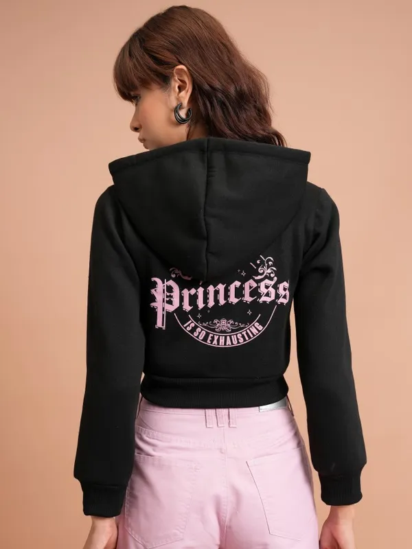  Tokyo Talkies Women Black Open Front Jacket Jackets