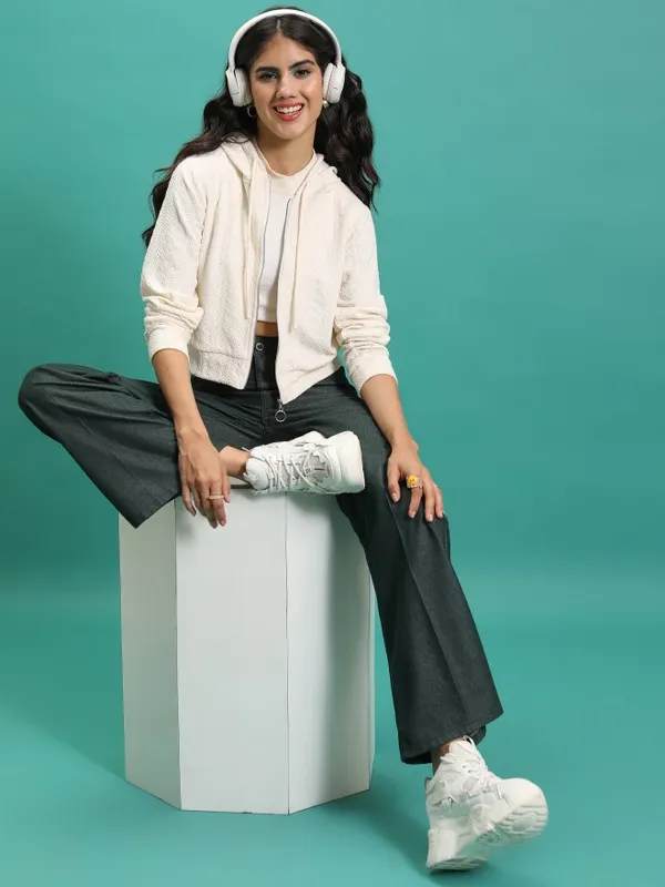 Women Self Design Jacket