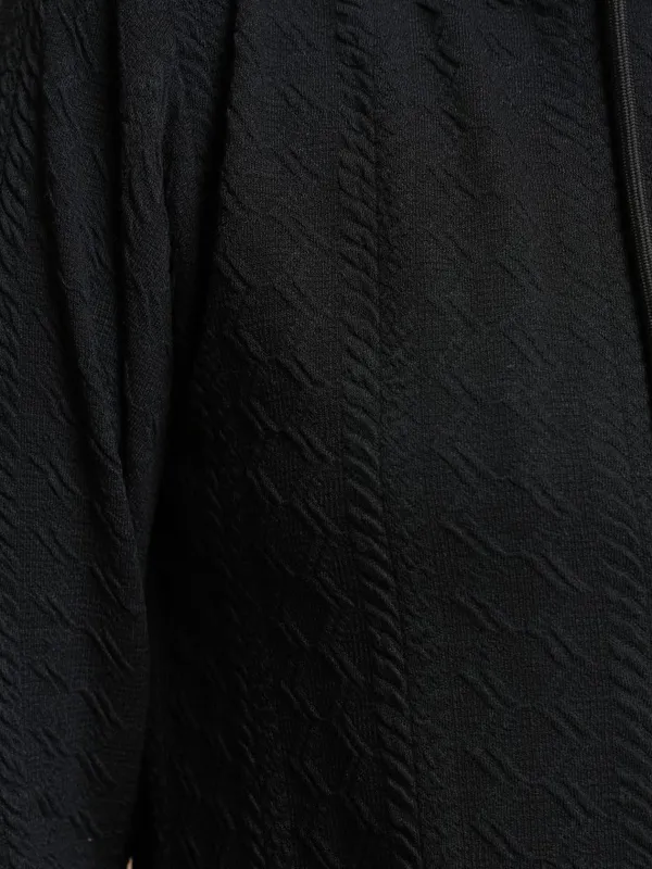  Tokyo Talkies Women Black Open Front Jacket Jackets