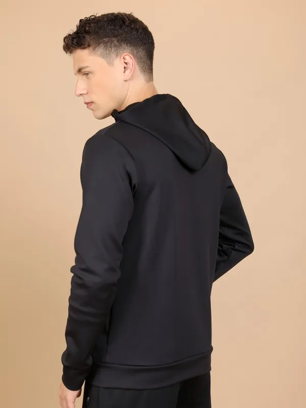  Highlander Men Black Hood Front-Open Sweatshirts