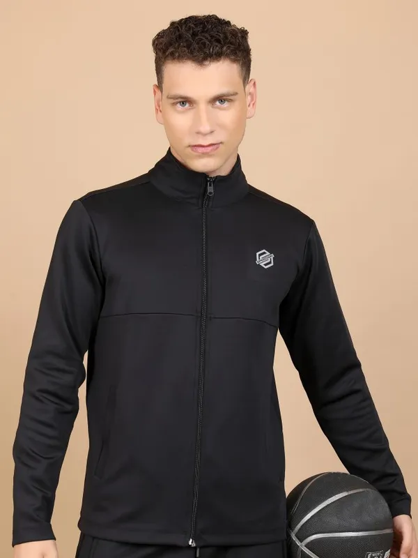  Highlander Men Black High Neck Pullover Sweatshirts