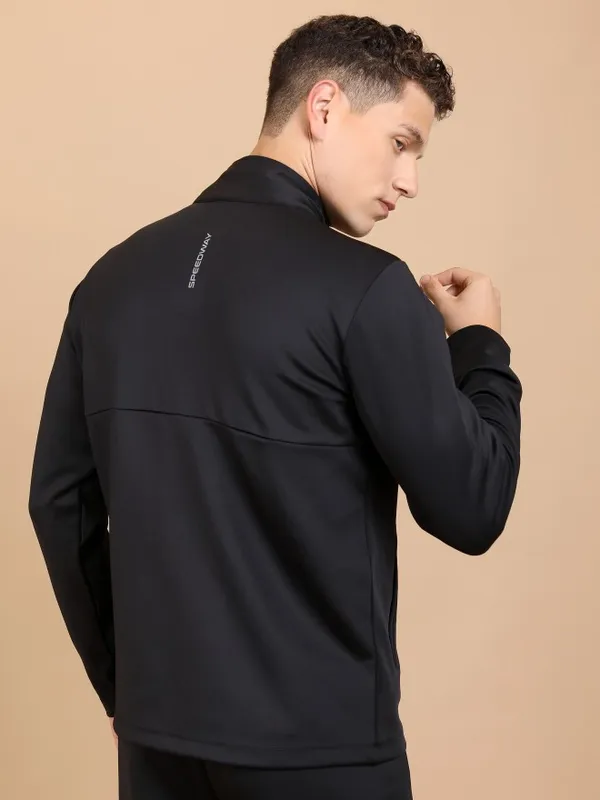  Highlander Men Black High Neck Pullover Sweatshirts