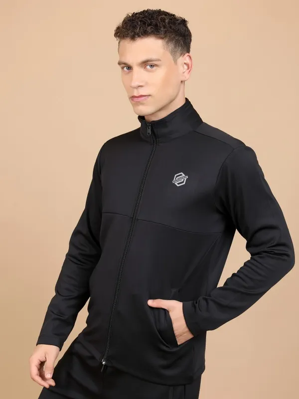  Highlander Men Black High Neck Pullover Sweatshirts