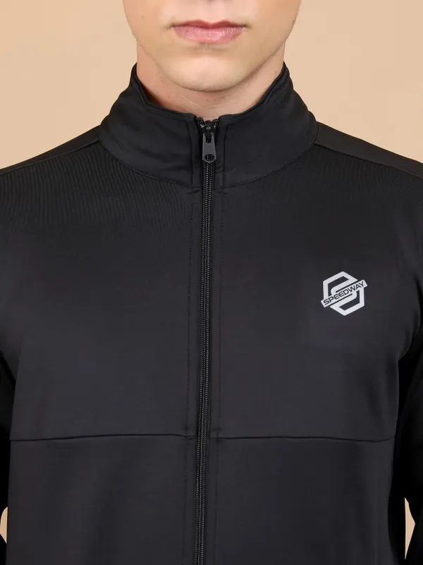  Highlander Men Black High Neck Pullover Sweatshirts