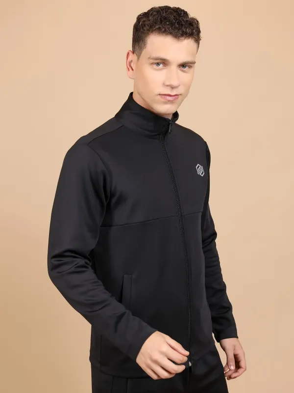  Highlander Men Black High Neck Pullover Sweatshirts