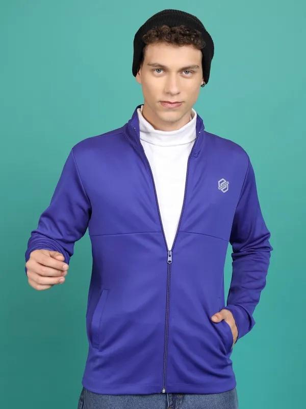  Highlander Men Blue High Neck Pullover Sweatshirts