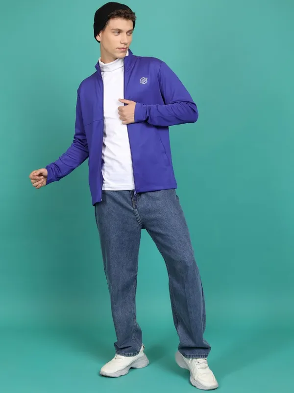  Highlander Men Blue High Neck Pullover Sweatshirts