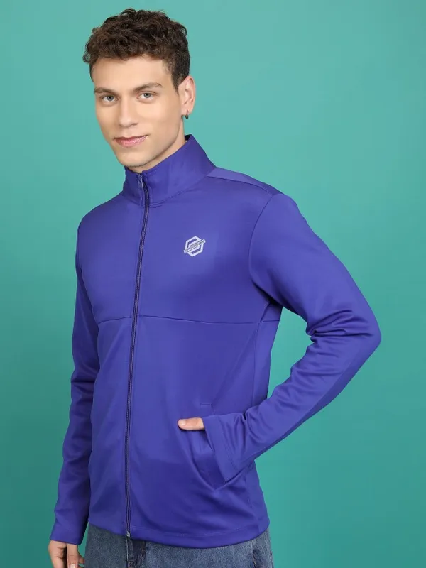  Highlander Men Blue High Neck Pullover Sweatshirts