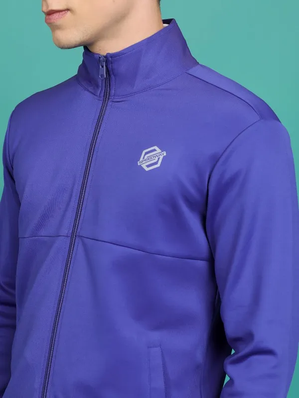  Highlander Men Blue High Neck Pullover Sweatshirts