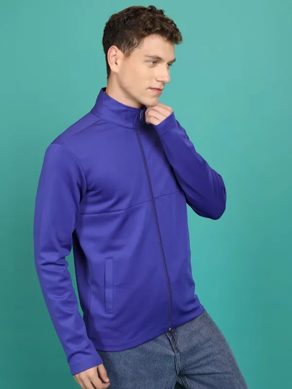  Highlander Men Blue High Neck Pullover Sweatshirts
