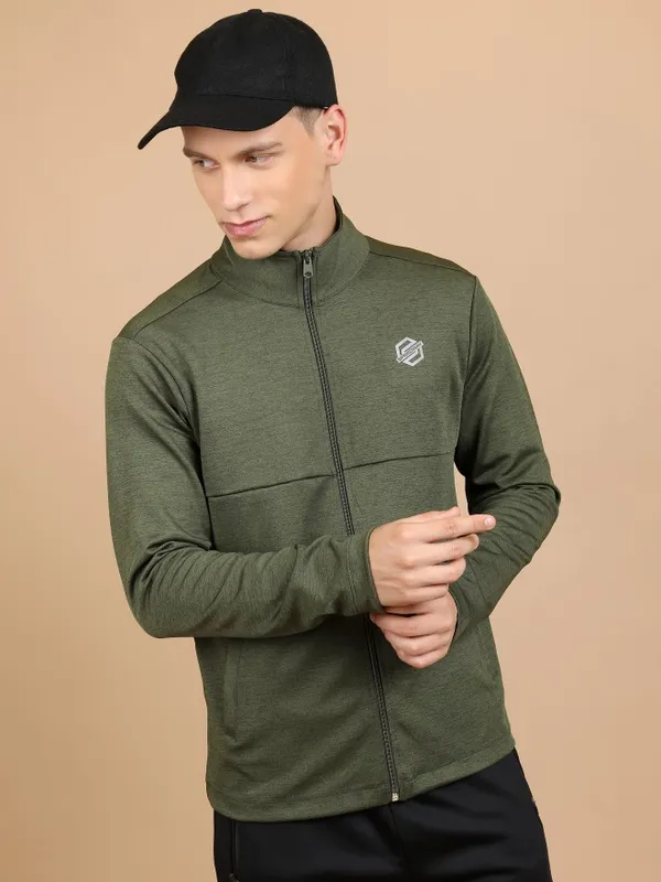  Highlander Men Green High Neck Pullover Sweatshirts