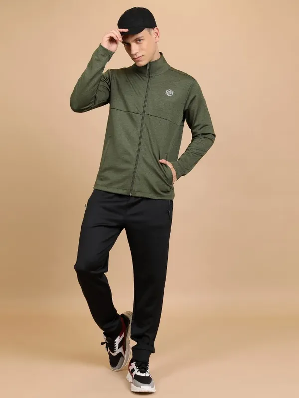  Highlander Men Green High Neck Pullover Sweatshirts