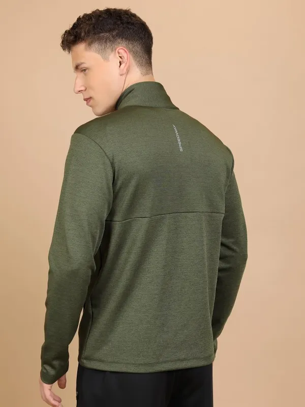  Highlander Men Green High Neck Pullover Sweatshirts
