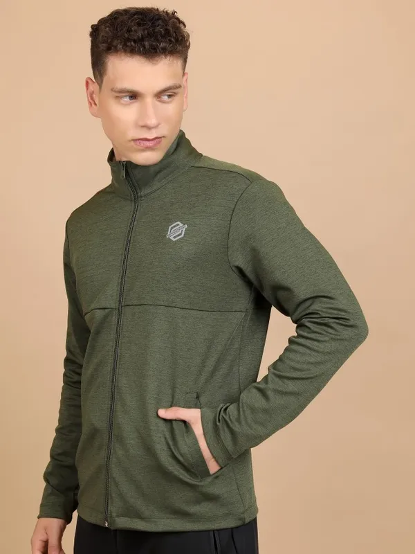  Highlander Men Green High Neck Pullover Sweatshirts