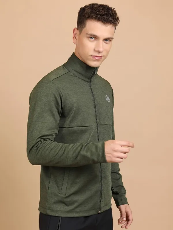  Highlander Men Green High Neck Pullover Sweatshirts