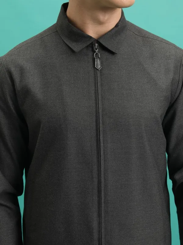 Men Solid Bomber Jacket