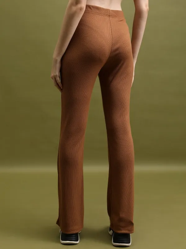 Solid Flared Bootcut Trousers