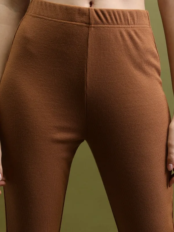 Solid Flared Bootcut Trousers