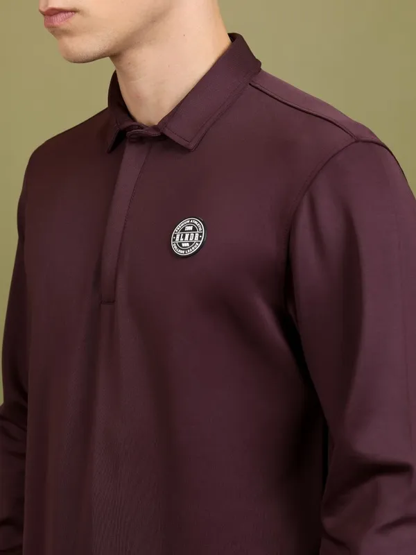  Highlander Men Burgundy High Neck Pullover Sweatshirts