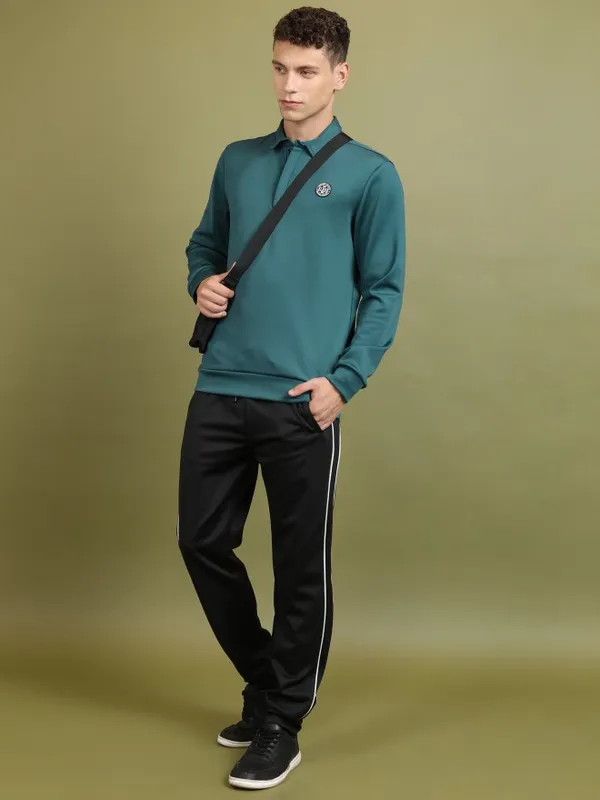  Highlander Men Green High Neck Pullover Sweatshirts